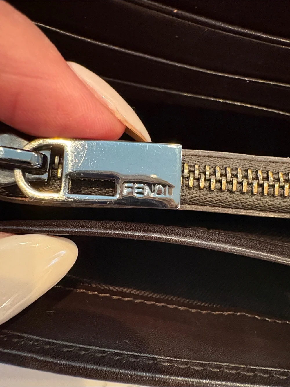 Fendi Brown and Tan FF Logo Wallet